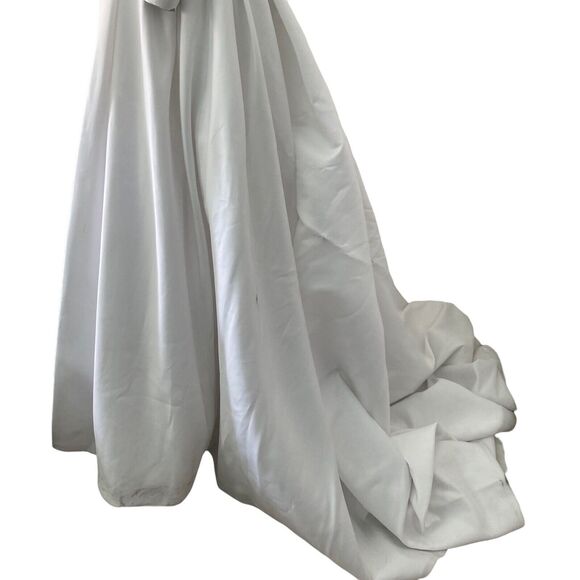 St Tropez Wedding Dress Womens S White Ballgown Beaded Bodice Tulle Train Bridal - Picture 8 of 15